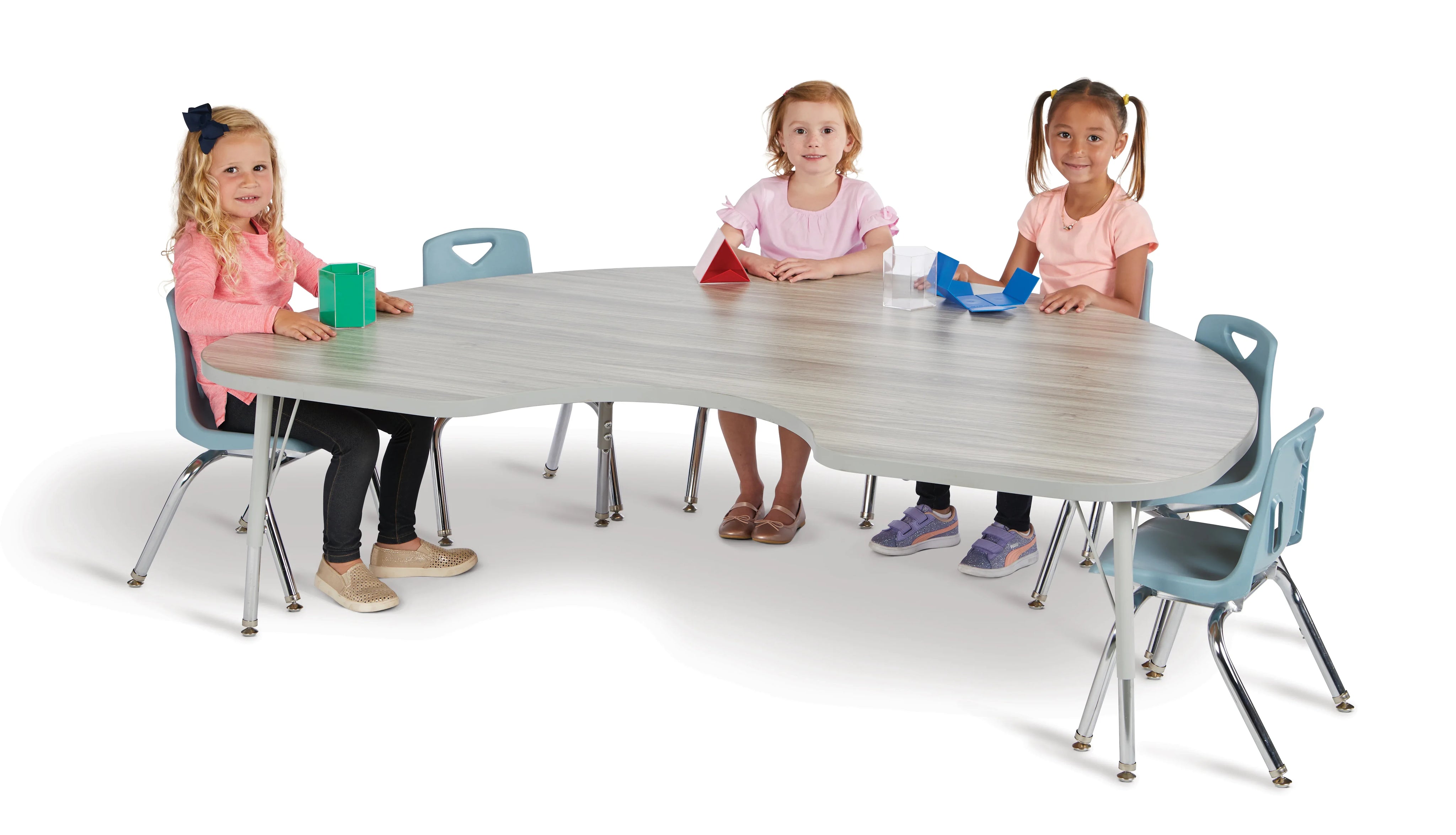 Berries® Kidney Activity Table - 48" X 72", Mobile - Driftwood Gray/Gray/Gray