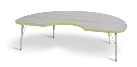 Berries® Kidney Activity Table - 48" X 72", E-height - Driftwood Gray/Key Lime/Gray