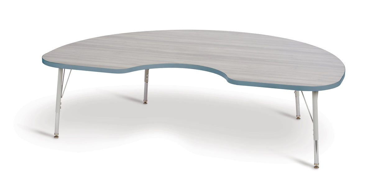 Berries® Kidney Activity Table - 48" X 72", E-height - Driftwood Gray/Coastal Blue/Gray