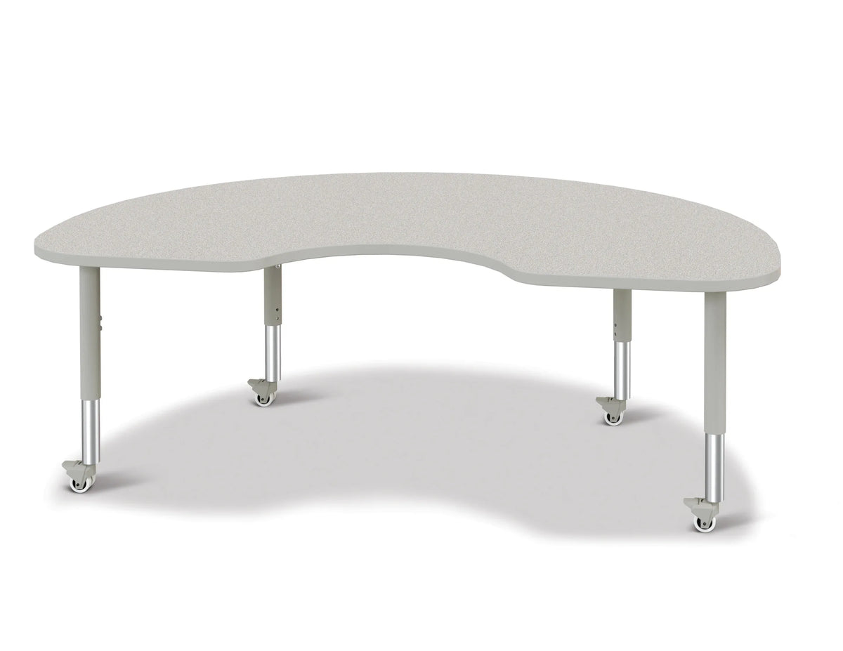 Berries® Kidney Activity Table - 48" X 72", Mobile - Freckled Gray/Gray/Gray