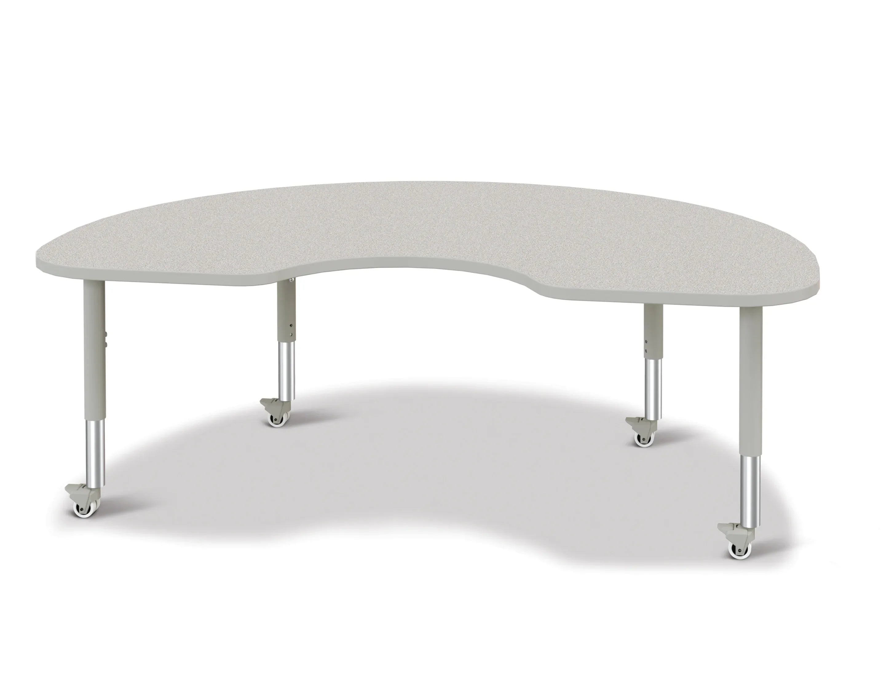Berries® Kidney Activity Table - 48" X 72", Mobile - Freckled Gray/Gray/Gray