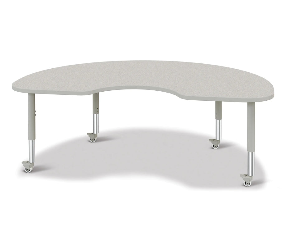 Berries® Kidney Activity Table - 48" X 72", Mobile - Freckled Gray/Gray/Gray