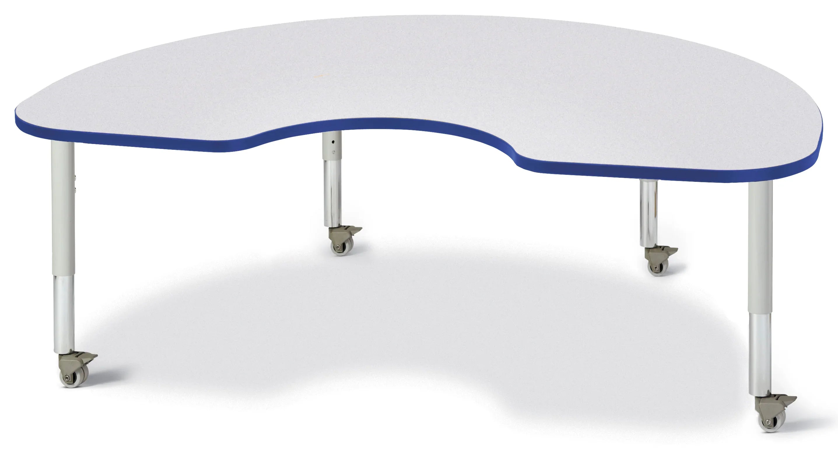 Berries® Kidney Activity Table - 48" X 72", Mobile - Freckled Gray/Blue/Gray