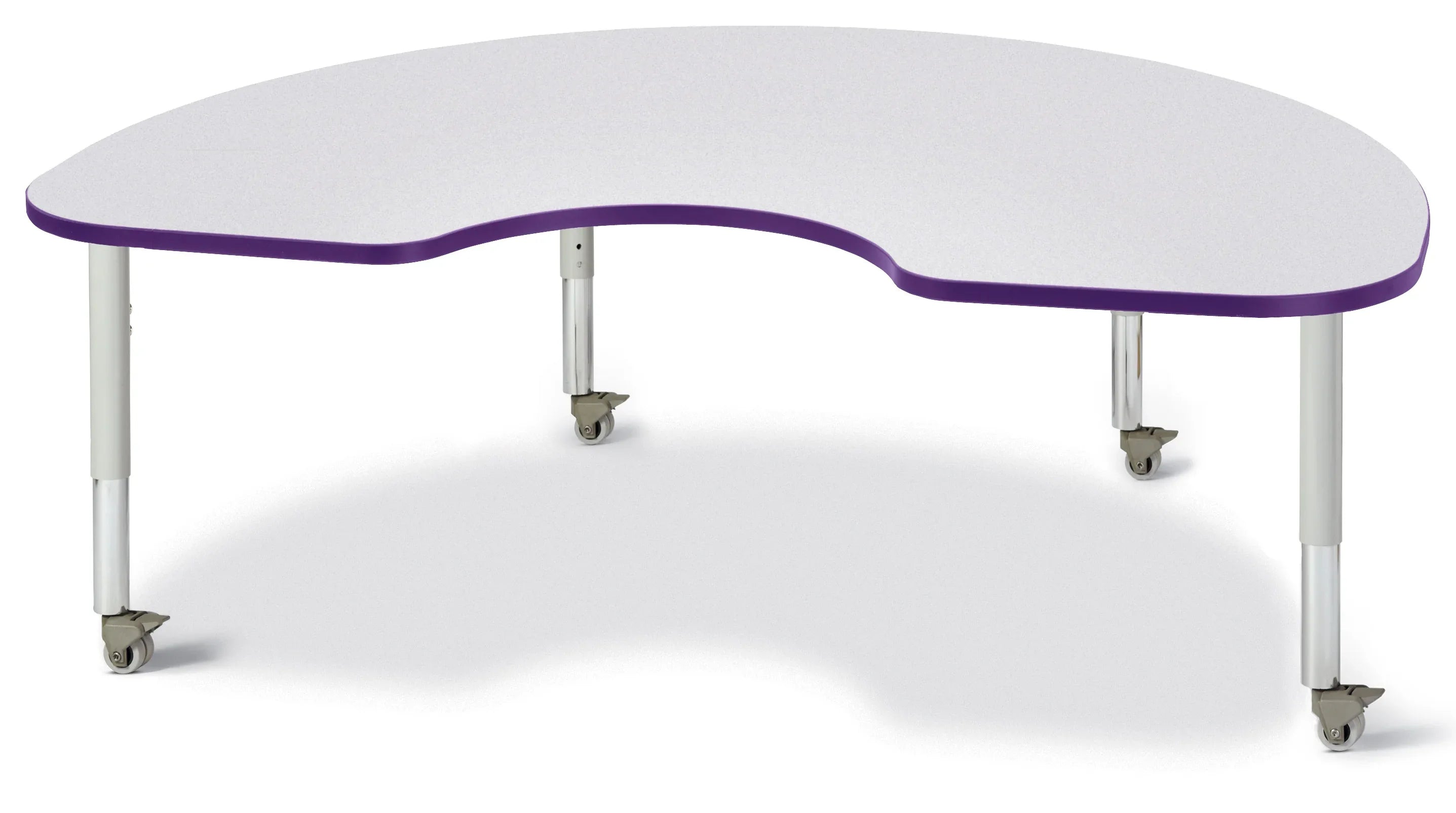 Berries® Kidney Activity Table - 48" X 72", Mobile - Freckled Gray/Purple/Gray