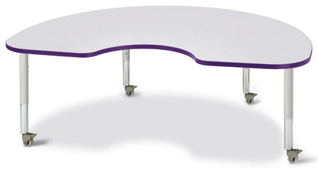 Berries® Kidney Activity Table - 48" X 72", Mobile - Freckled Gray/Purple/Gray