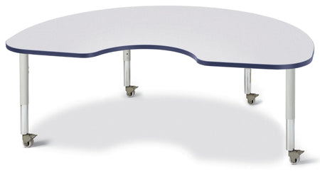 Berries® Kidney Activity Table - 48" X 72", Mobile - Freckled Gray/Navy/Gray