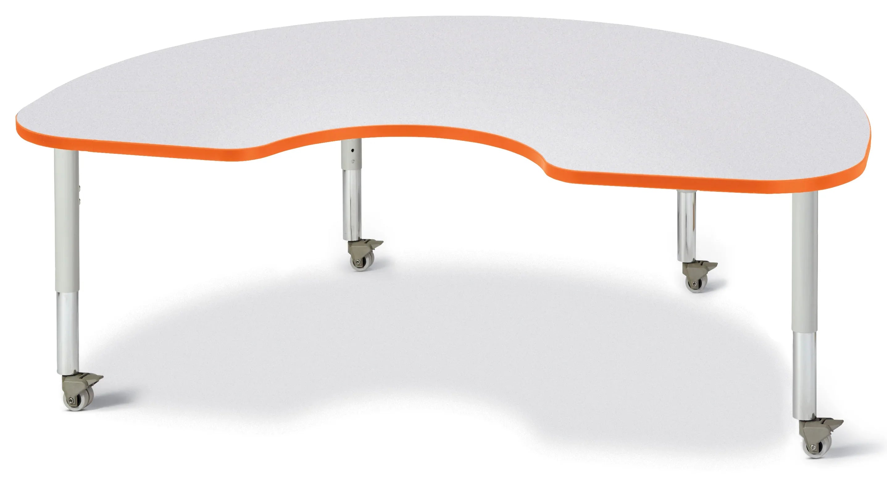 Berries® Kidney Activity Table - 48" X 72", Mobile - Freckled Gray/Orange/Gray