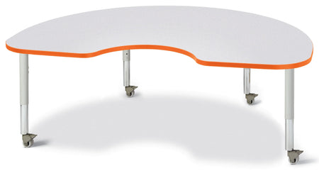 Berries® Kidney Activity Table - 48" X 72", Mobile - Freckled Gray/Orange/Gray