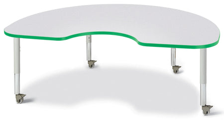 Berries® Kidney Activity Table - 48" X 72", Mobile - Freckled Gray/Green/Gray