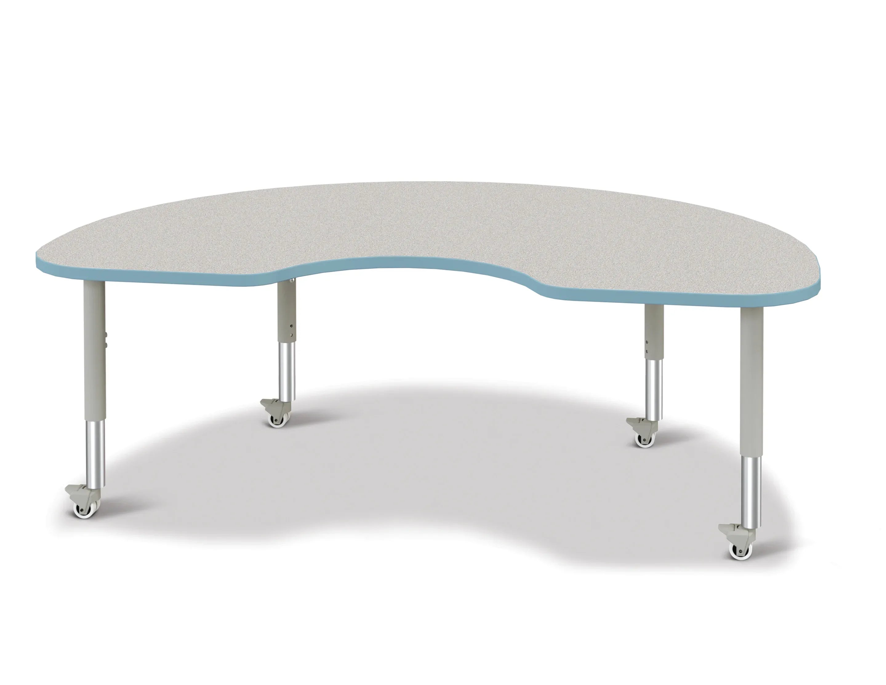 Berries® Kidney Activity Table - 48" X 72", Mobile - Freckled Gray/Coastal Blue/Gray
