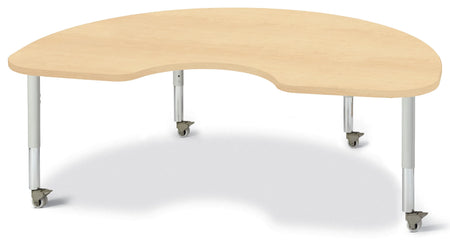 Berries® Kidney Activity Table - 48" X 72", Mobile - Maple/Maple/Gray