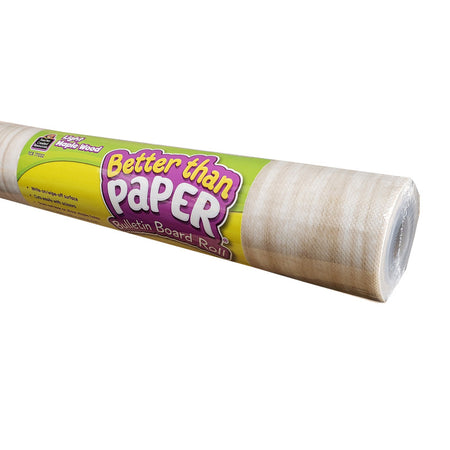 Better Than Paper&reg; Bulletin Board Roll, 4' x 12', Light Maple Wood Design, Pack of 4