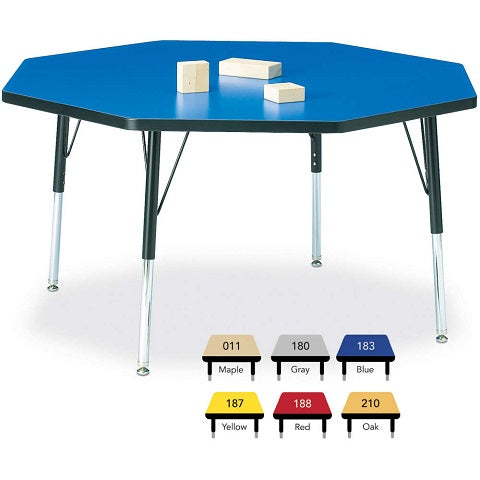 Berries® Octagon Activity Table - 48" X 48", Adjustable height Maple 251