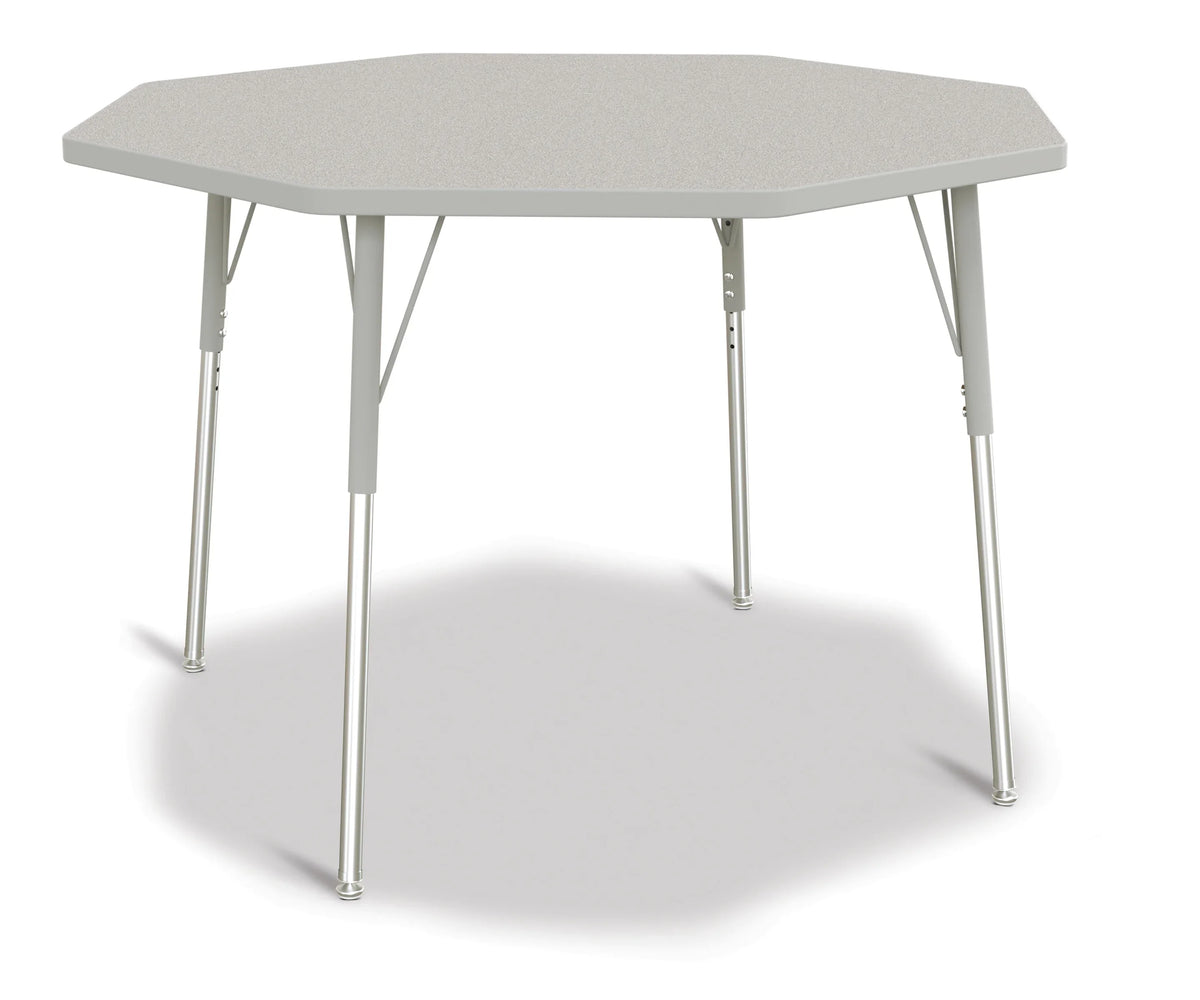 Berries® Octagon Activity Table - 48" X 48", A-height - Freckled Gray/Gray/Gray