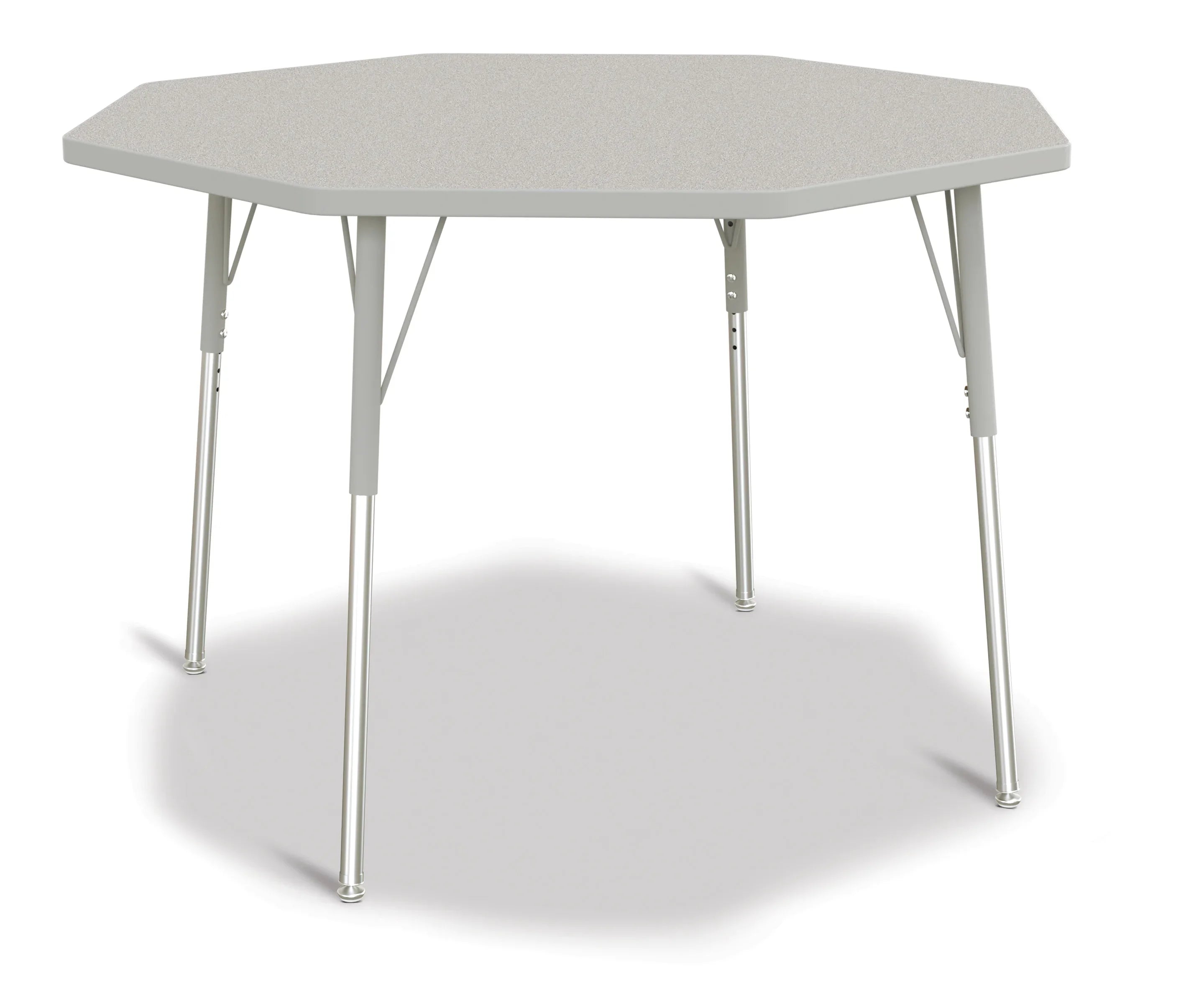 Berries® Octagon Activity Table - 48" X 48", A-height - Freckled Gray/Gray/Gray