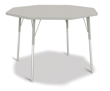 Berries® Octagon Activity Table - 48" X 48", A-height - Freckled Gray/Gray/Gray