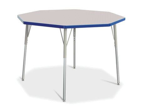 Berries® Octagon Activity Table - 48" X 48", A-height - Freckled Gray/Blue/Gray