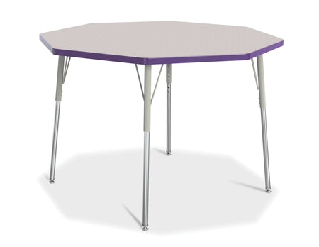 Berries® Octagon Activity Table - 48" X 48", A-height - Freckled Gray/Purple/Gray