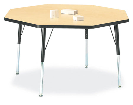 Berries® Octagon Activity Table - 48" X 48", A-height - Maple/Black/Black