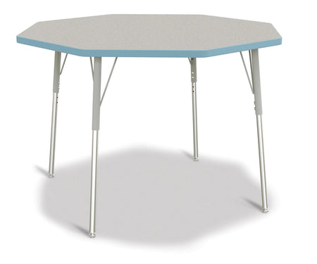 Berries® Octagon Activity Table - 48" X 48", A-height - Freckled Gray/Coastal Blue/Gray
