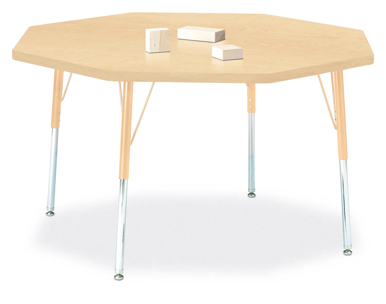 Berries® Octagon Activity Table - 48" X 48", A-height - Maple/Maple/Camel