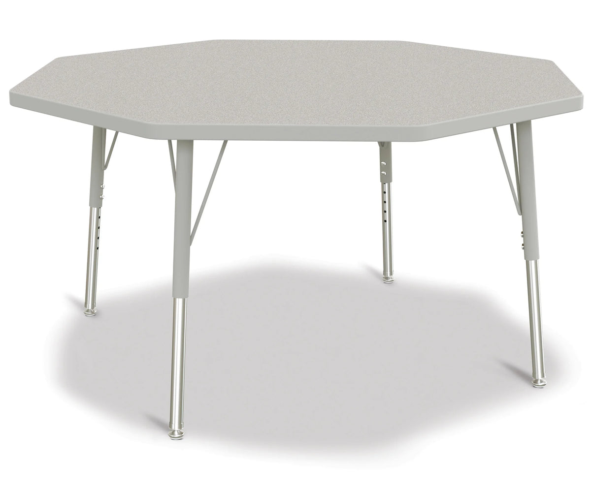 Berries® Octagon Activity Table - 48" X 48", E-height - Freckled Gray/Gray/Gray