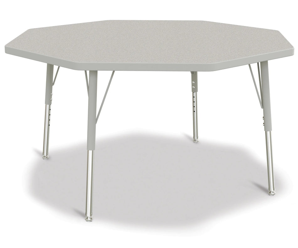 Berries® Octagon Activity Table - 48" X 48", E-height - Freckled Gray/Gray/Gray