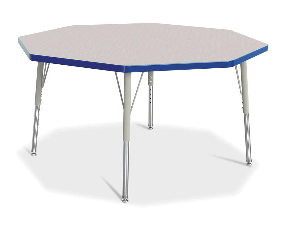 Berries® Octagon Activity Table - 48" X 48", E-height - Freckled Gray/Blue/Gray