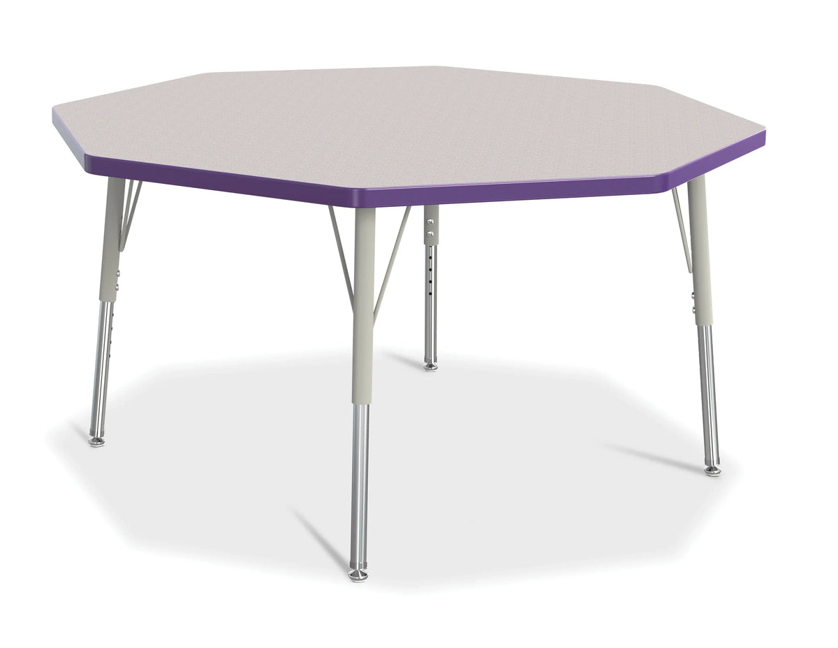 Berries® Octagon Activity Table - 48" X 48", E-height - Freckled Gray/Purple/Gray