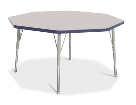 Berries® Octagon Activity Table - 48" X 48", E-height - Freckled Gray/Navy/Gray