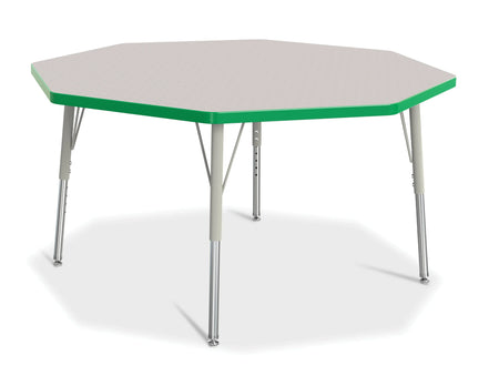 Berries® Octagon Activity Table - 48" X 48", E-height - Freckled Gray/Green/Gray