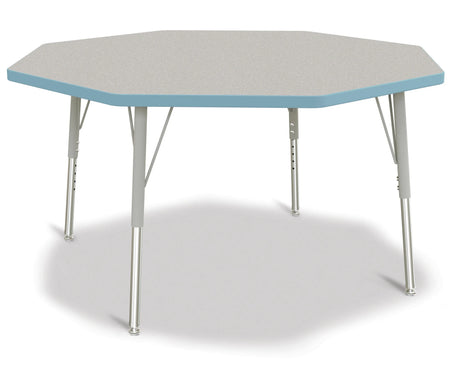Berries® Octagon Activity Table - 48" X 48", E-height - Freckled Gray/Coastal Blue/Gray