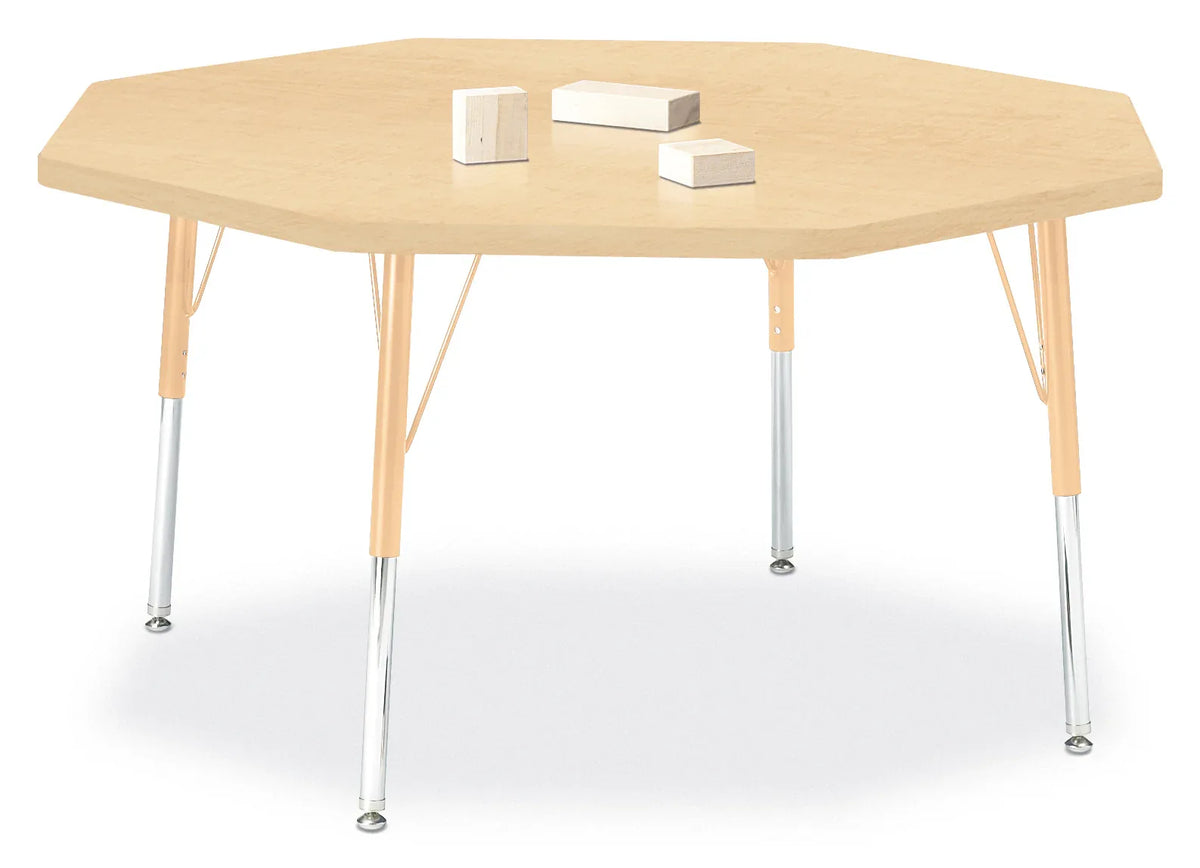 Berries® Octagon Activity Table - 48" X 48", E-height - Maple/Maple/Camel