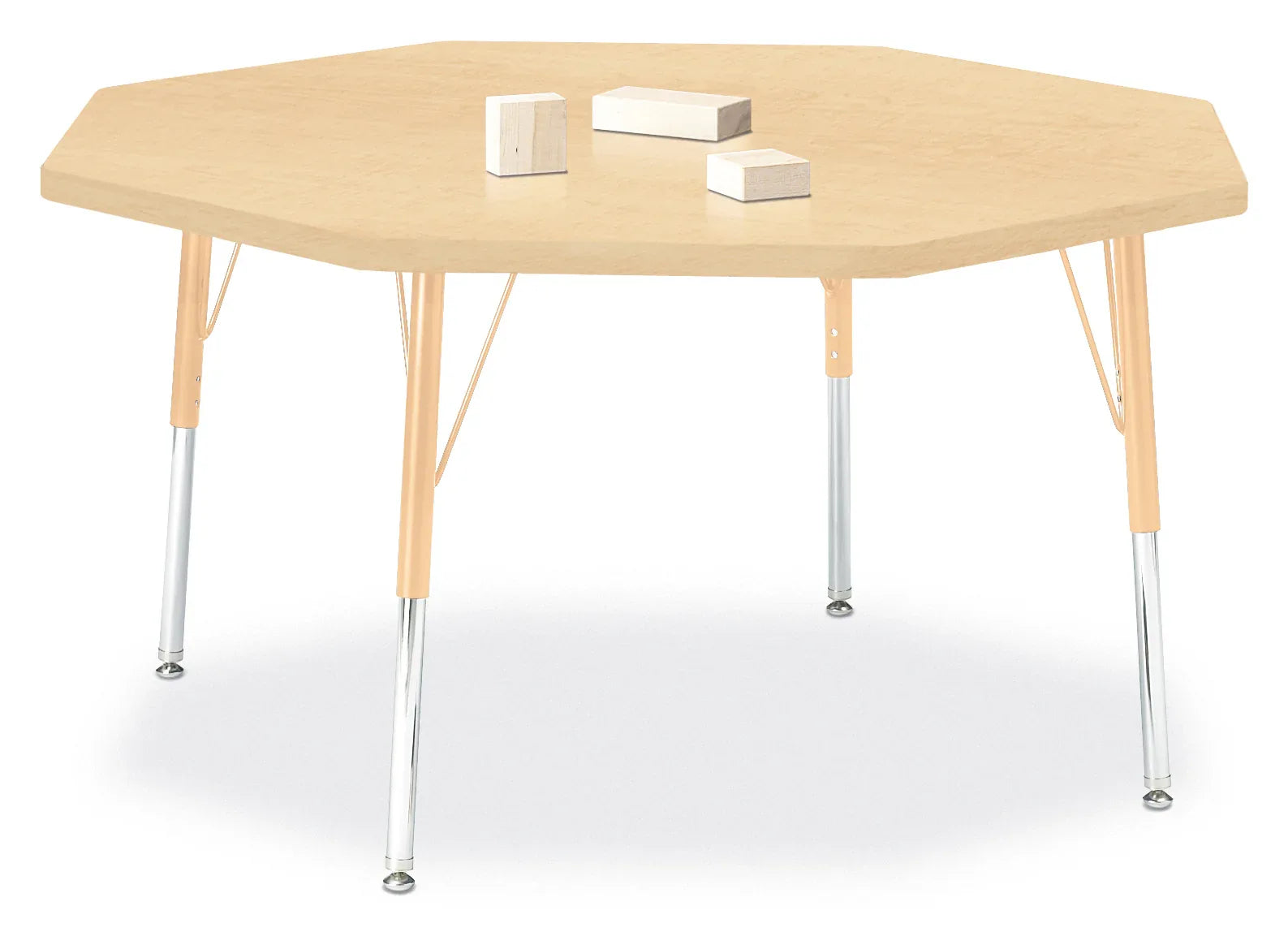 Berries® Octagon Activity Table - 48" X 48", E-height - Maple/Maple/Camel