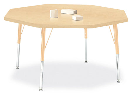 Berries® Octagon Activity Table - 48" X 48", E-height - Maple/Maple/Camel