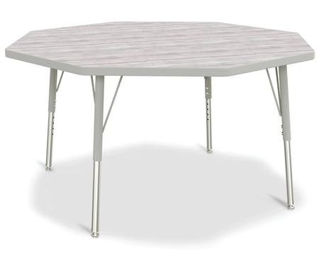 Berries® Octagon Activity Table - 48" X 48", E-height - Driftwood Gray/Gray/Gray