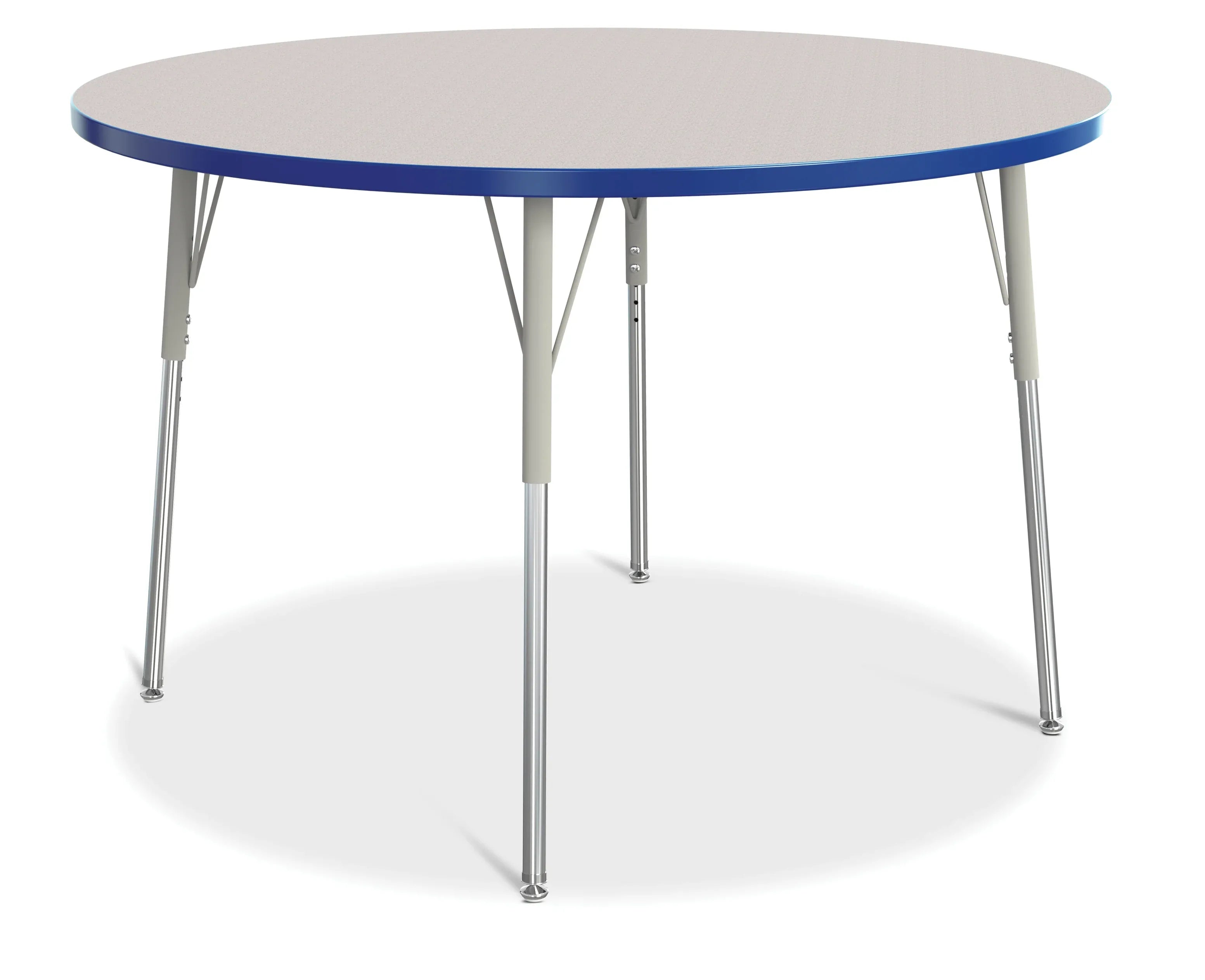 Berries® Round Activity Table - 48" Diameter, A-height - Freckled Gray/Blue/Gray