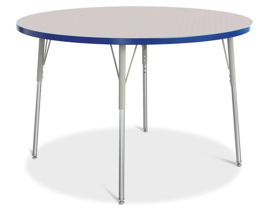 Berries® Round Activity Table - 48" Diameter, A-height - Freckled Gray/Blue/Gray