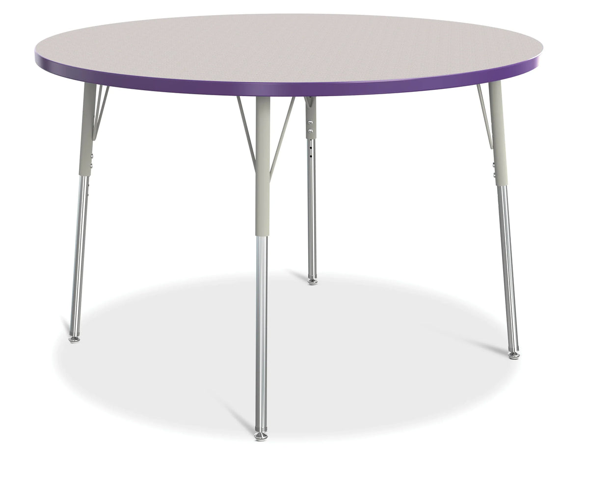 Berries® Round Activity Table - 48" Diameter, A-height - Freckled Gray/Purple/Gray