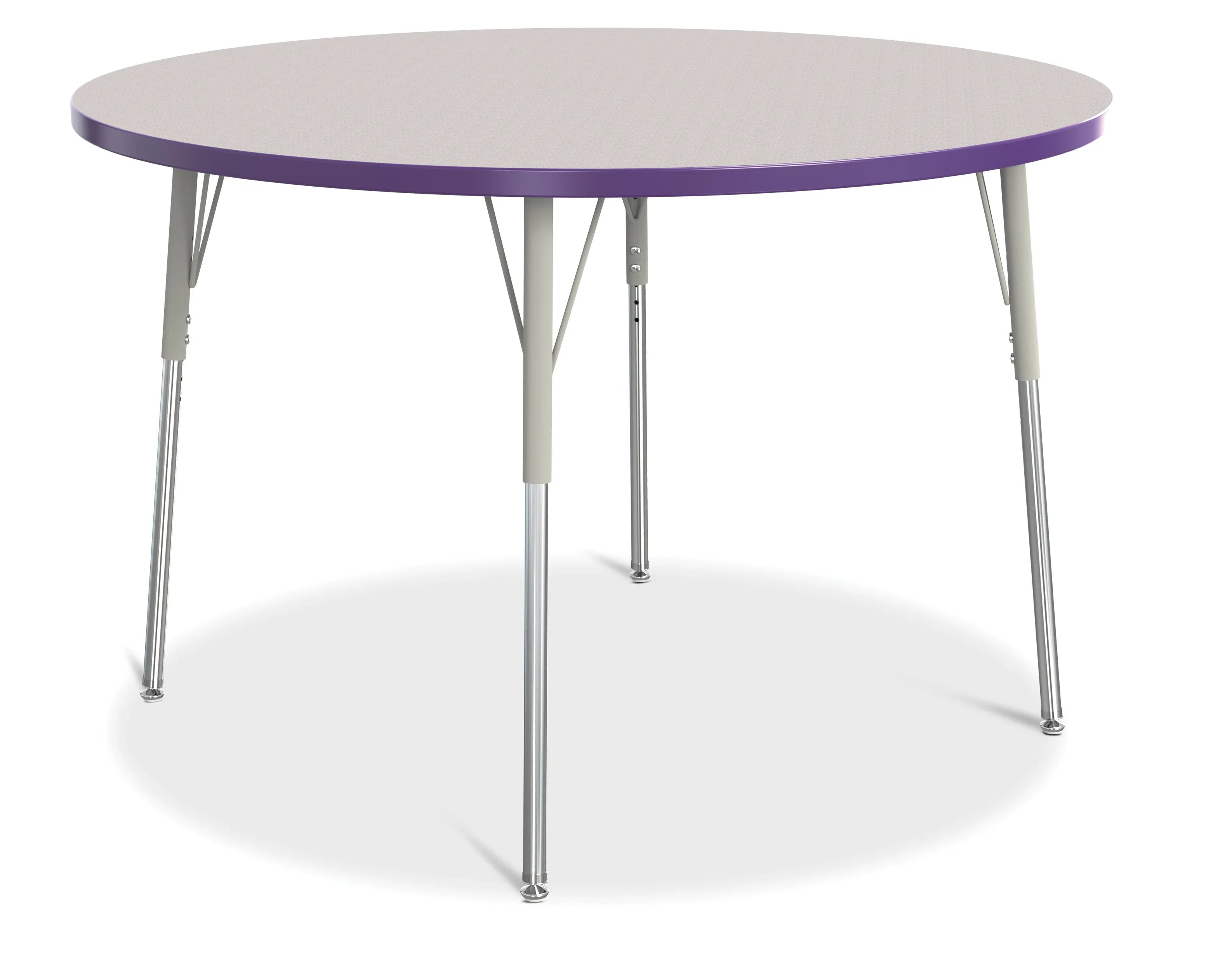 Berries® Round Activity Table - 48" Diameter, A-height - Freckled Gray/Purple/Gray