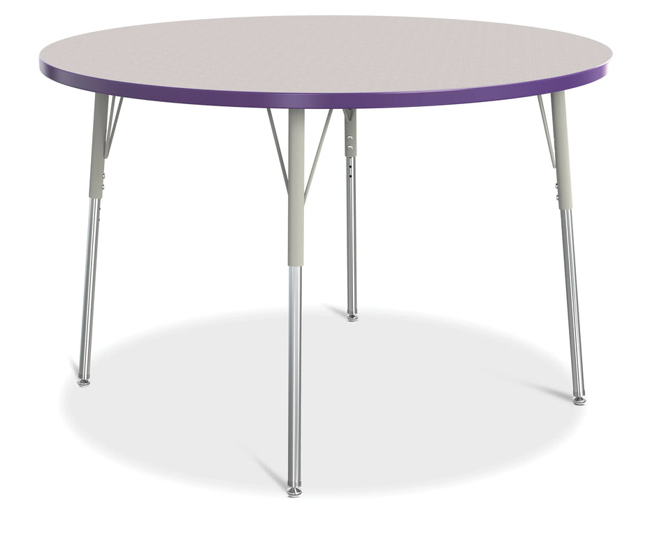 Berries® Round Activity Table - 48" Diameter, A-height - Freckled Gray/Purple/Gray