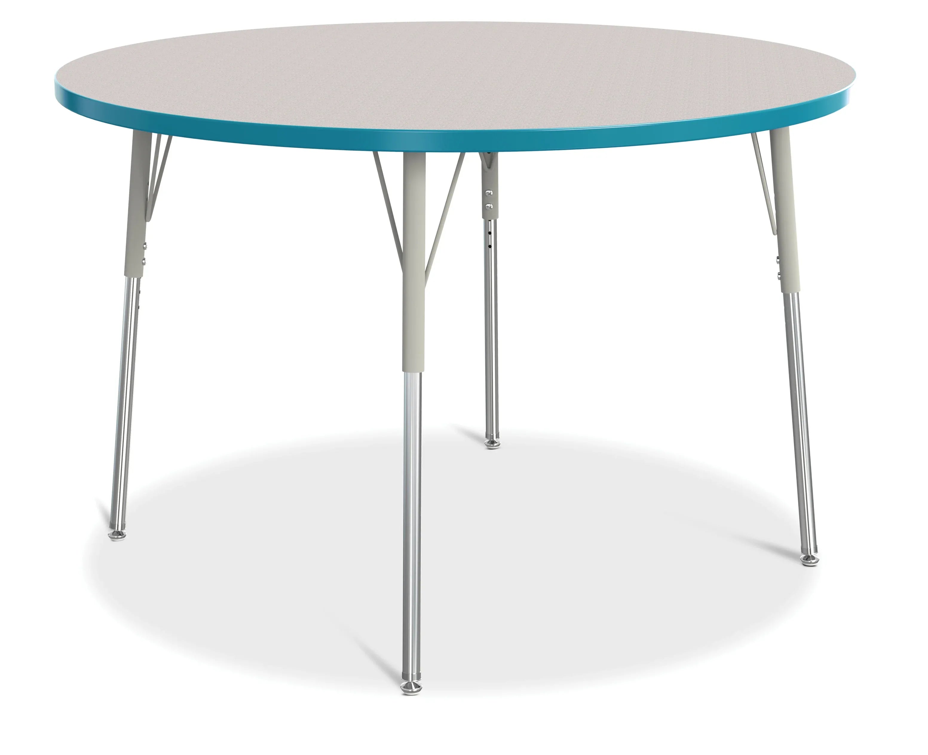 Berries® Round Activity Table - 48" Diameter, A-height - Freckled Gray/Teal/Gray