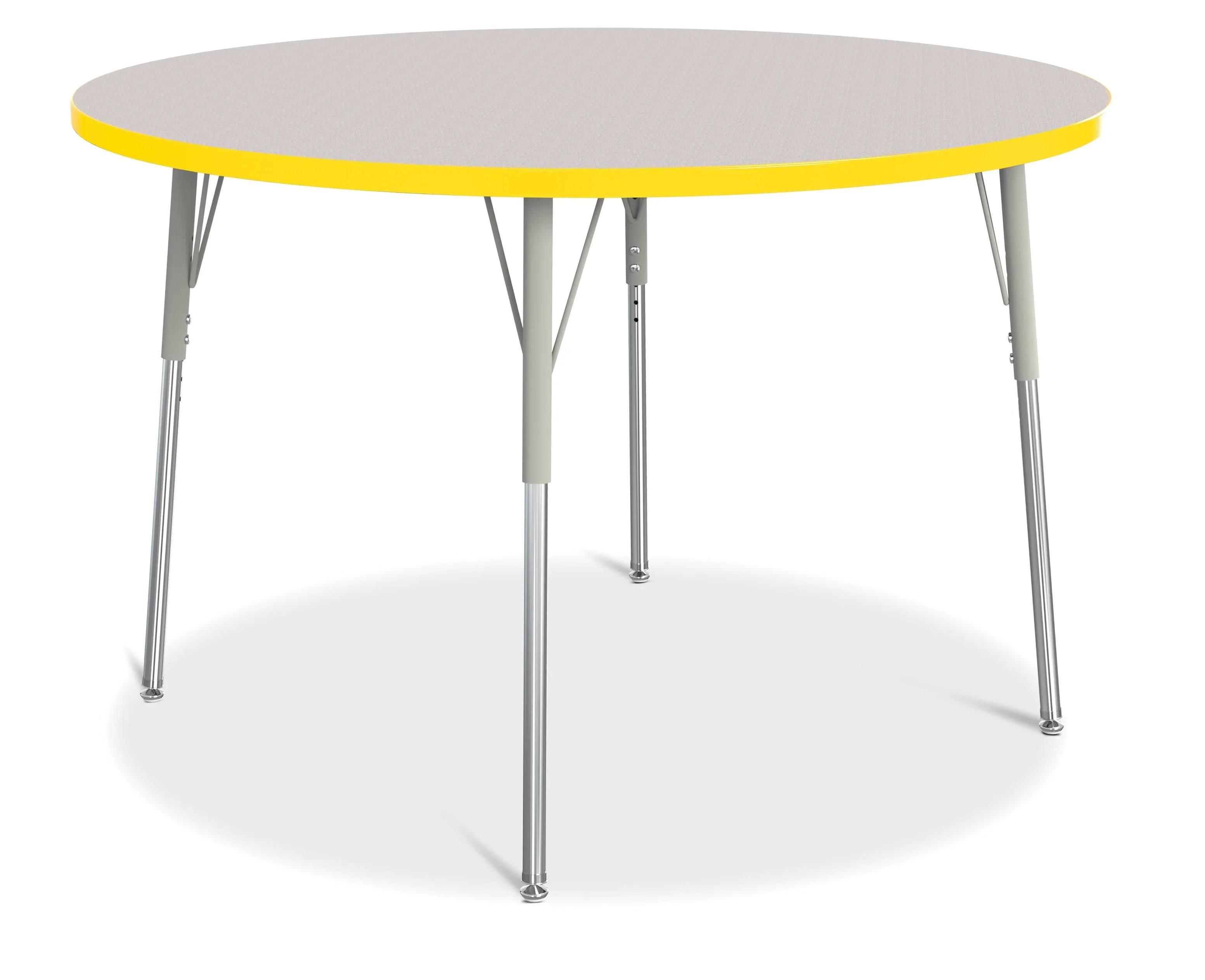 Berries® Round Activity Table - 48" Diameter, A-height - Freckled Gray/Yellow/Gray