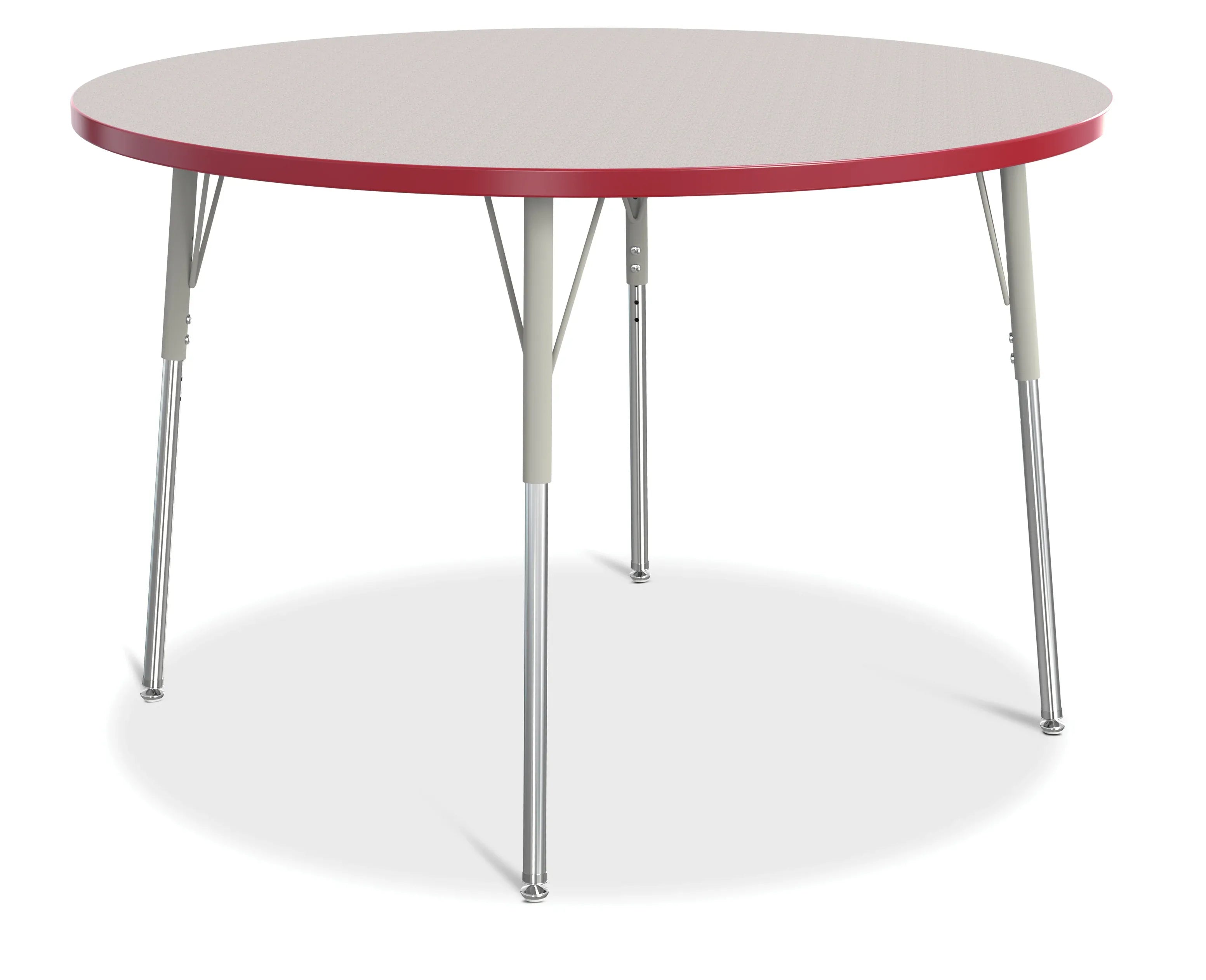 Berries® Round Activity Table - 48" Diameter, A-height - Freckled Gray/Red/Gray
