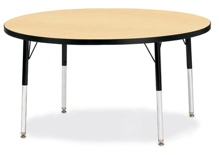 Berries® Round Activity Table - 48" Diameter, A-height - Maple/Black/Black