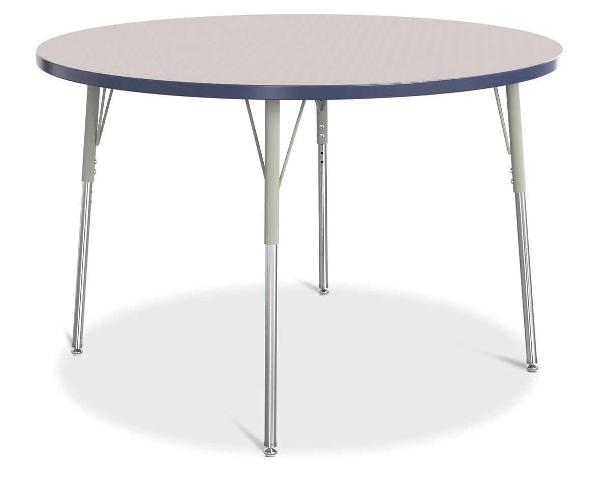 Berries® Round Activity Table - 48" Diameter, A-height - Freckled Gray/Navy/Gray