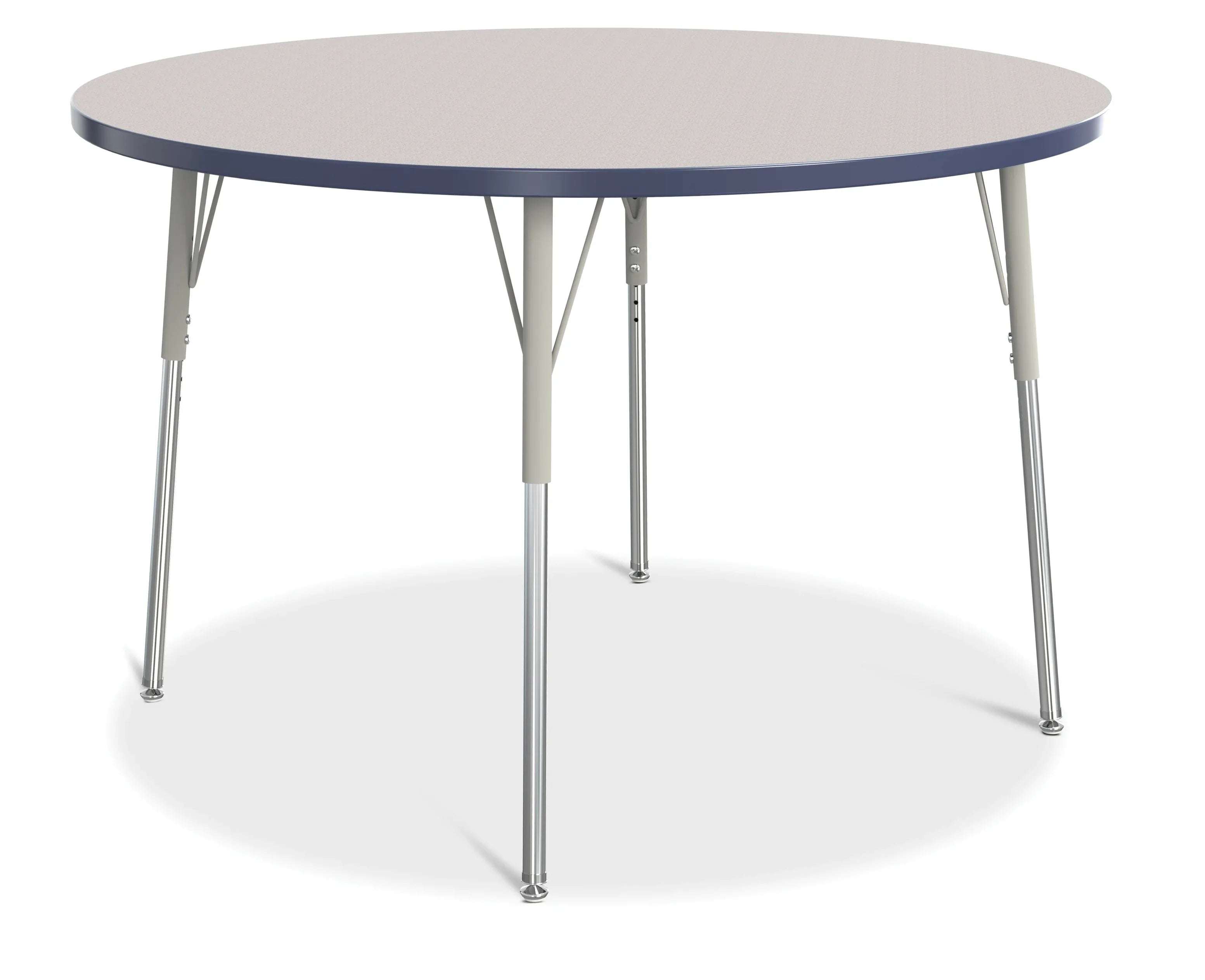 Berries® Round Activity Table - 48" Diameter, A-height - Freckled Gray/Navy/Gray