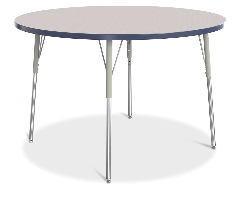 Berries® Round Activity Table - 48" Diameter, A-height - Freckled Gray/Navy/Gray