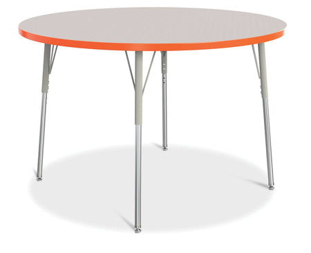 Berries® Round Activity Table - 48" Diameter, A-height - Freckled Gray/Orange/Gray