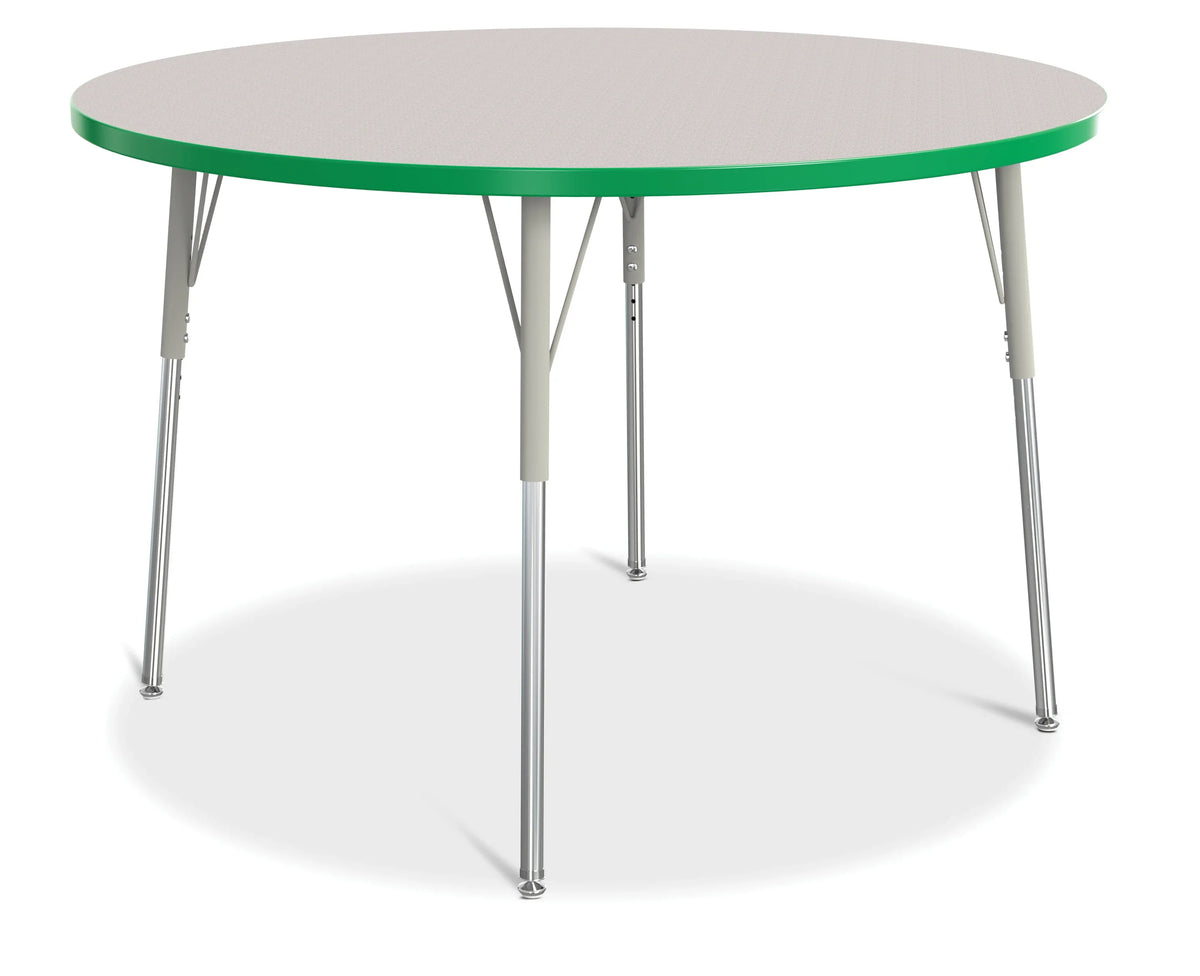 Berries® Round Activity Table - 48" Diameter, A-height - Freckled Gray/Green/Gray